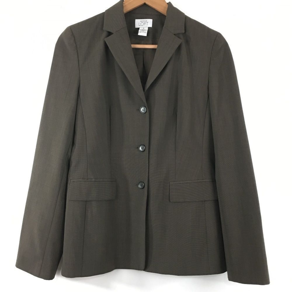 Ann Taylor LOFT Blazer Womens 4 Career Lined 3 Button Tailored Jacket - Picture 2 of 10